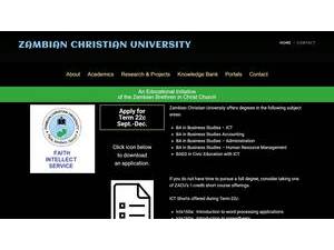 Zambian Christian University's Website Screenshot