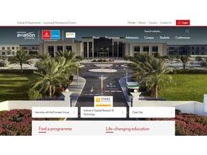 جامعة الإمارات للطيران's Website Screenshot