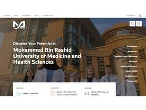 Mohammed Bin Rashid University of Medicine and Health Sciences's Website Screenshot