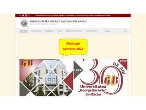George Bacovia University of Bacau's Website Screenshot