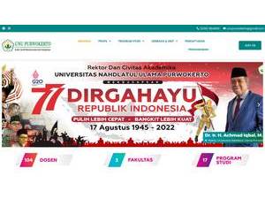 Nahdlatul Ulama University of Purwokerto's Website Screenshot