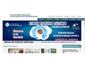 National Intercultural University of Quillabamba's Website Screenshot