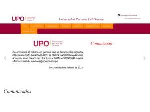 Peruvian University of the East's Website Screenshot