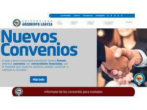 Arzobispo Loayza University's Website Screenshot