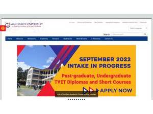 Machakos University's Website Screenshot