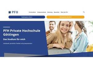 PFH Private University of Applied Sciences's Website Screenshot