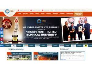 O.P. Jindal University's Website Screenshot