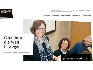 University of Erfurt's Website Screenshot