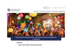 Universität Mannheim's Website Screenshot