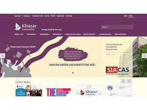 Khazar University's Website Screenshot