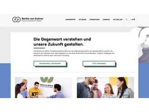 Bertha von Suttner Private University's Website Screenshot