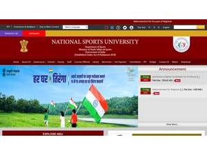 राष्ट्रीय खेल विश्वविद्यालय's Website Screenshot