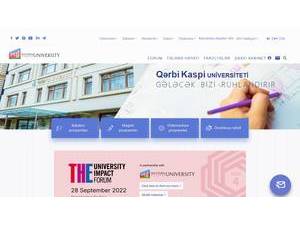 Qerbi Kaspi Universiteti's Website Screenshot