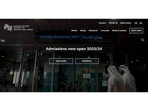 Mohamed bin Zayed University of Artificial Intelligence's Website Screenshot
