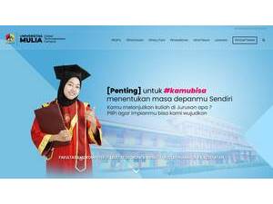 Universitas Mulia's Website Screenshot
