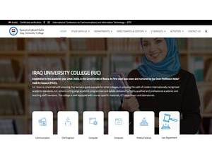 Iraq University College's Website Screenshot
