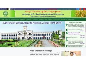 Acharya N.G. Ranga Agricultural University's Website Screenshot