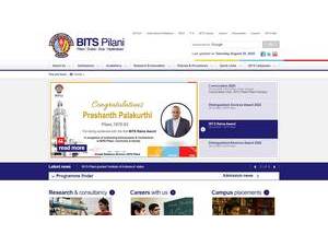 Birla Institute of Technology and Science's Website Screenshot