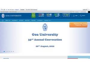 Goa University's Website Screenshot