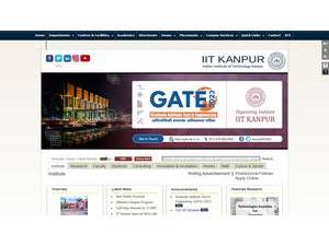 Indian Institute of Technology Kanpur's Website Screenshot