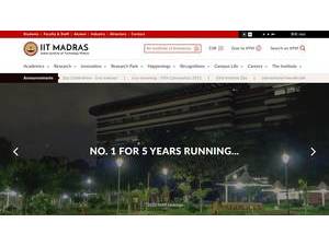 Indian Institute of Technology Madras's Website Screenshot