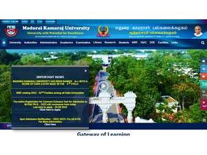Madurai Kamaraj University's Website Screenshot