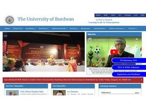 University of Burdwan's Website Screenshot