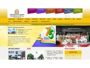 University of Jammu's Website Screenshot