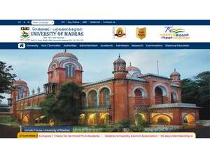 University of Madras's Website Screenshot