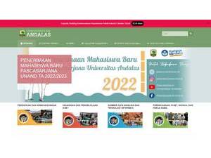 Andalas University's Website Screenshot