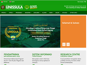 Sultan Agung Islamic University's Website Screenshot