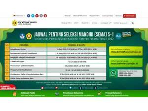 University of Pembangunan Nasional Veteran, Jakarta's Website Screenshot