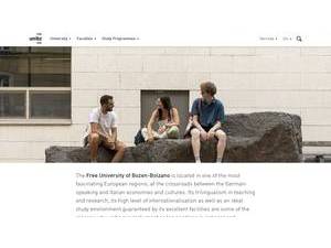Free University of Bozen-Bolzano's Website Screenshot