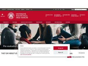 Marche Polytechnic University's Website Screenshot
