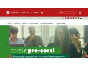 Università della Calabria's Website Screenshot
