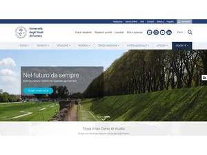 Università degli Studi di Ferrara's Website Screenshot