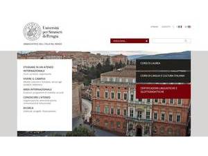 University for Foreigners of Perugia's Website Screenshot