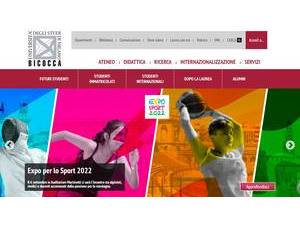 University of Milano-Bicocca's Website Screenshot