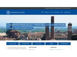 University of Pavia's Website Screenshot