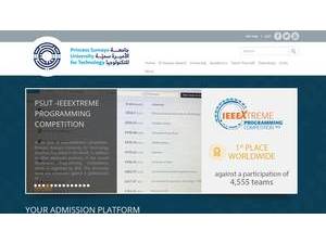 Princess Sumaya University for Technology's Website Screenshot