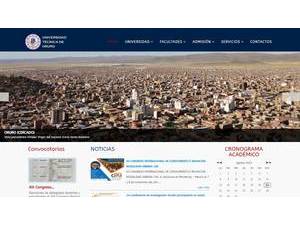 Technical University of Oruro's Website Screenshot