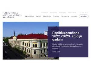 Jazeps Vitols Latvian Academy of Music's Website Screenshot