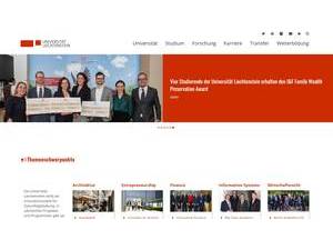 University of Liechtenstein's Website Screenshot
