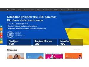 Vytauto Didžiojo universitetas's Website Screenshot