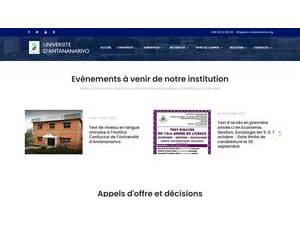 University of Antananarivo's Website Screenshot
