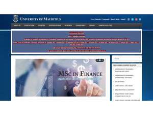University of Mauritius's Website Screenshot