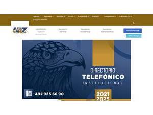 Autonomous University of Zacatecas's Website Screenshot