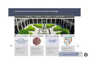 Michoacan University of Saint Nicholas of Hidalgo's Website Screenshot