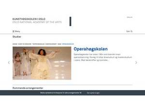 Kunsthøgskolen i Oslo's Website Screenshot