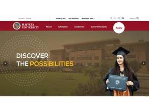 Hajvery University's Website Screenshot